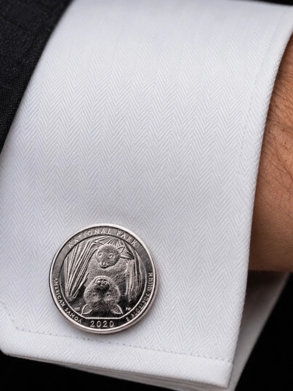 2020 American Samoa Fruit Bat Quarter Cufflinks – Handcrafted Coin Jewellery